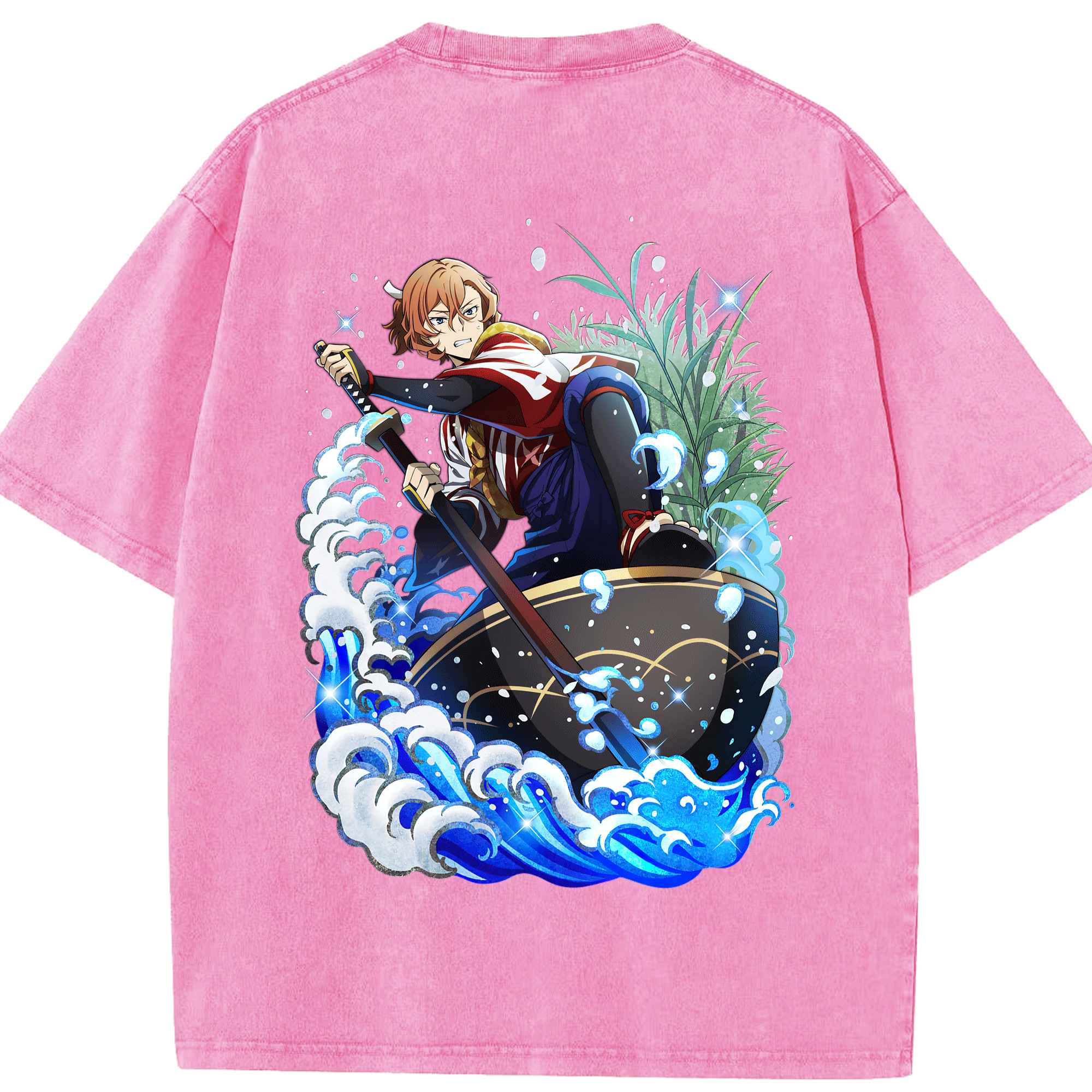 （画像用） 文豪ストレイドッグス Bungo Stray Dogs 綿100% ヴィンテージ風 半袖Tシャツ（背面プリント）